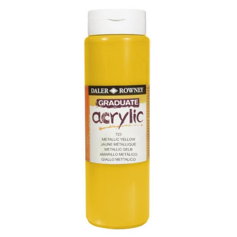 Daler Graduate Acrylic 500ml 723 Metallic Yellow