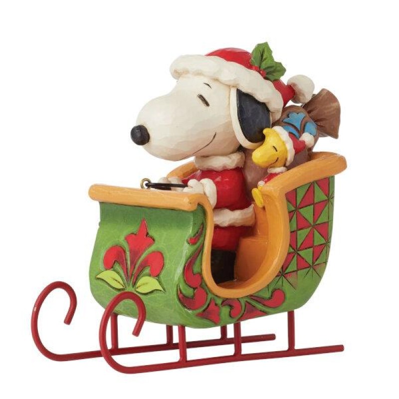 Jim Shore Snoopy and Woodstock in Sleigh 12,5cm