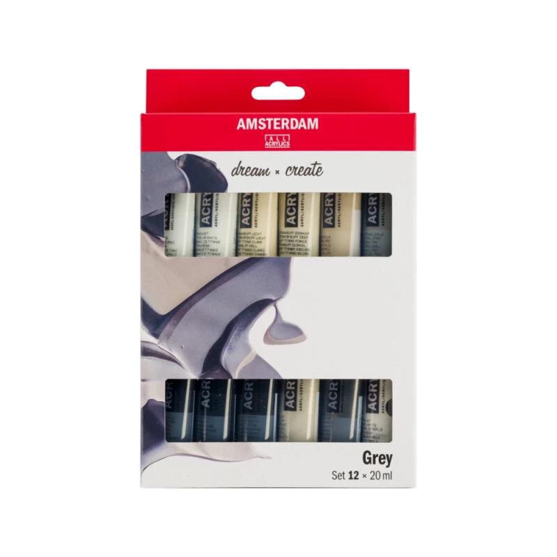 Amsterdam Σετ 12 Ακρυλικά Χρώματα 20ml Grey Tones