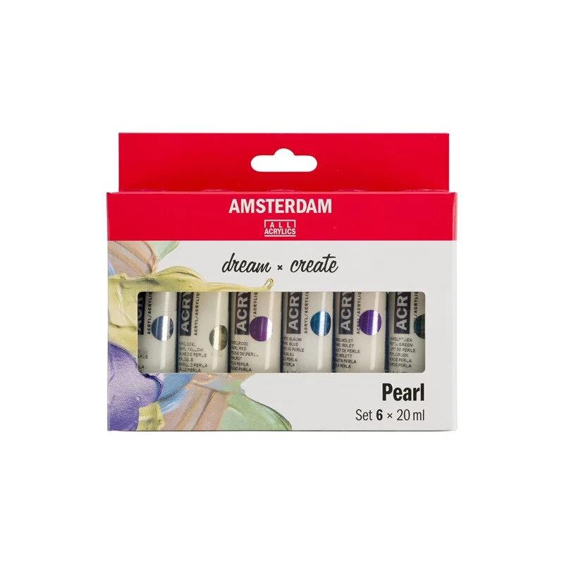 Amsterdam Σετ 6 Ακρυλικά Χρώματα 20ml Pearl