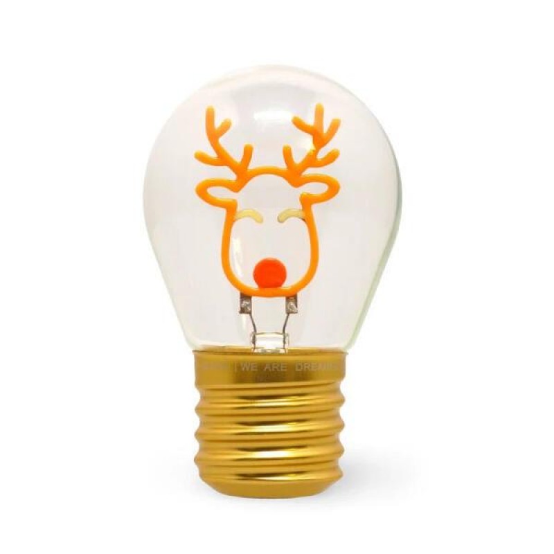 Legami Lightbulb-Shaped Table Lamp - Bulb Fiction Reindeer