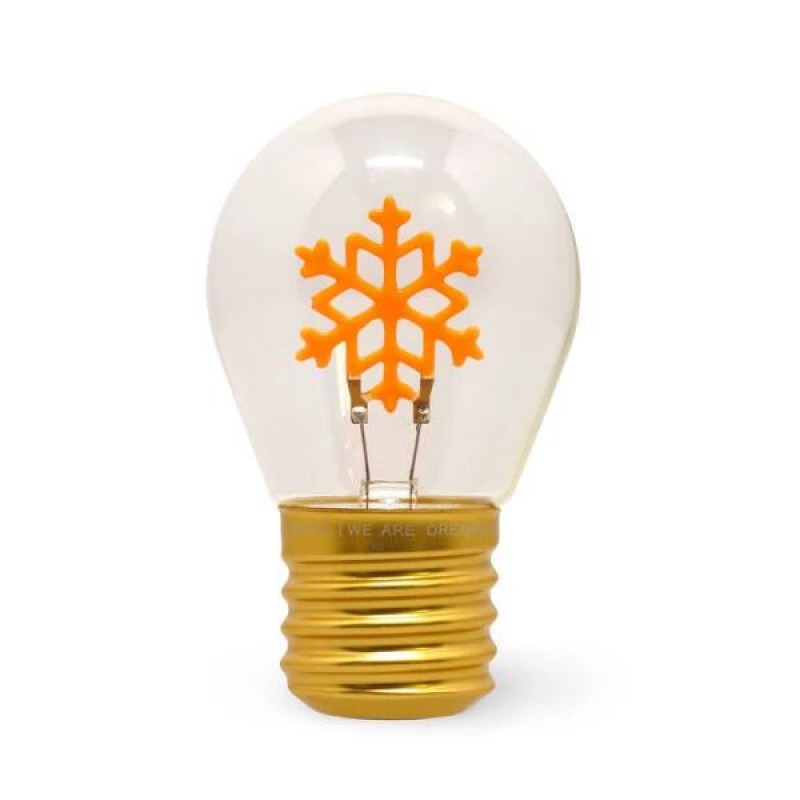 Legami Lightbulb-Shaped Table Lamp - Bulb Fiction Snowflakes