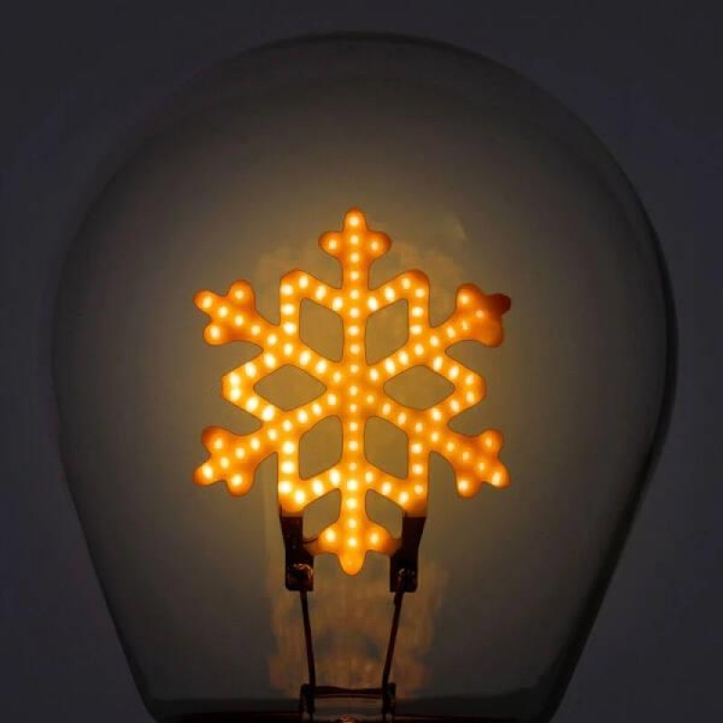 Legami Lightbulb-Shaped Table Lamp - Bulb Fiction Snowflakes