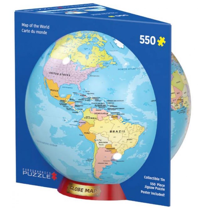 Eurographics 550τεμ Tin Παζλ Map Of The World