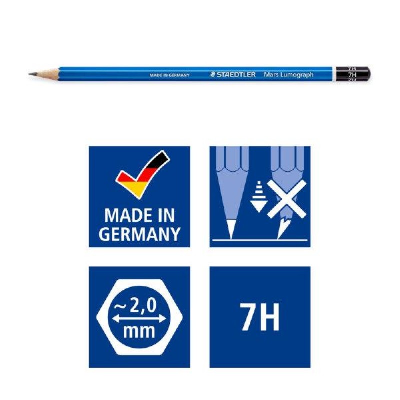 Staedtler Mars Lumograph Μολύβι Σχεδίου σε Σκληρότητα 7H