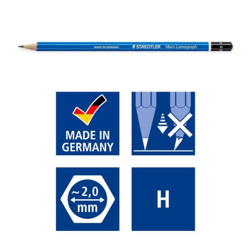 Staedtler Mars Lumograph Μολύβι Σχεδίου σε Σκληρότητα H