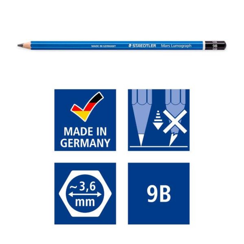 Staedtler Mars Lumograph Μολύβι Σχεδίου σε Σκληρότητα 9B