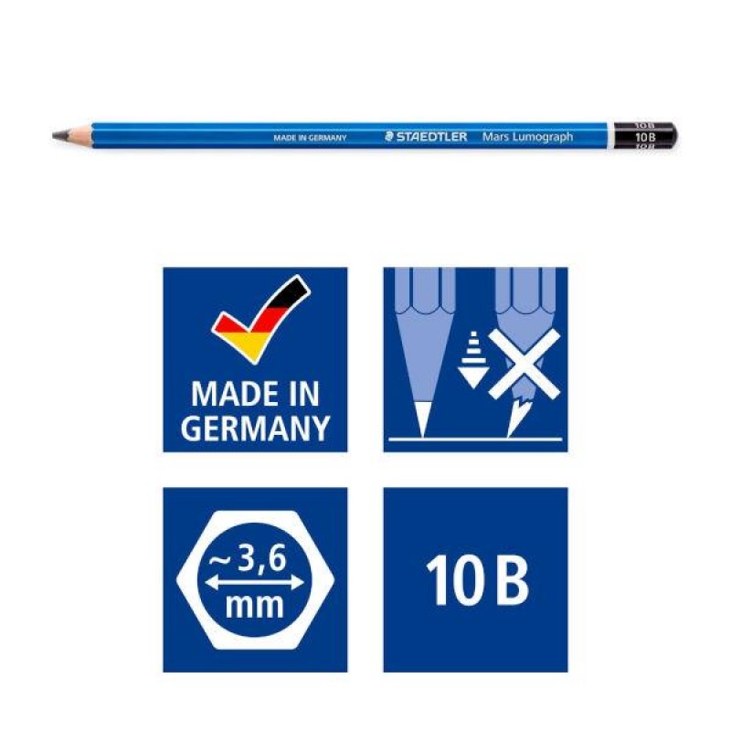 Staedtler Mars Lumograph Μολύβι Σχεδίου σε Σκληρότητα 10B