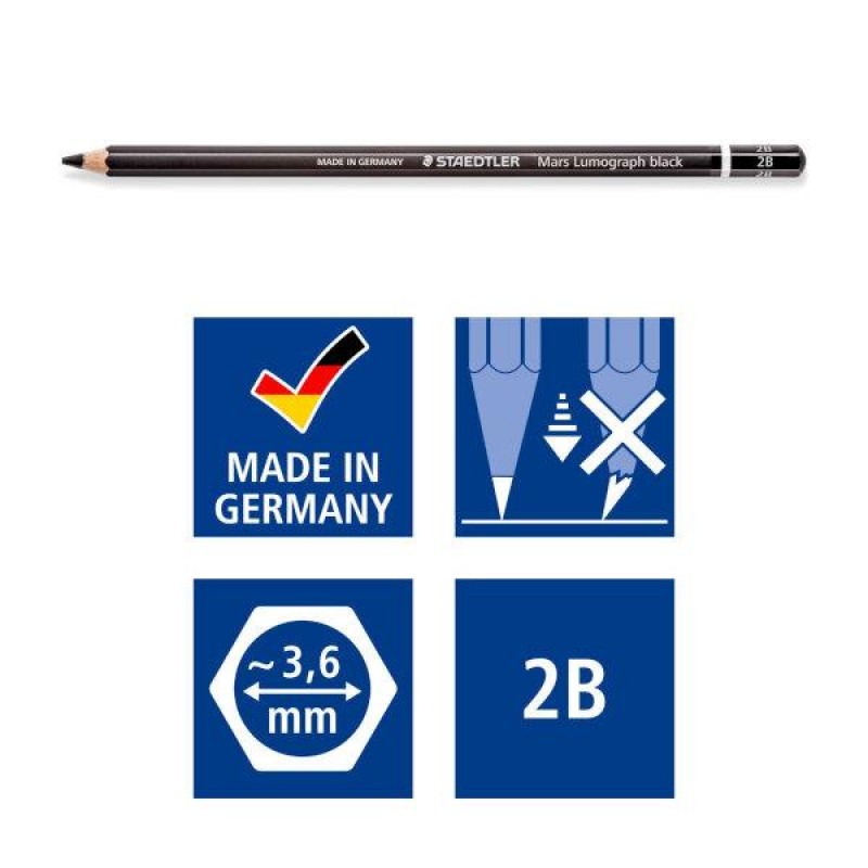 Staedtler Mars Lumograph Black Μολύβι Σχεδίου σε Σκληρότητα 2B