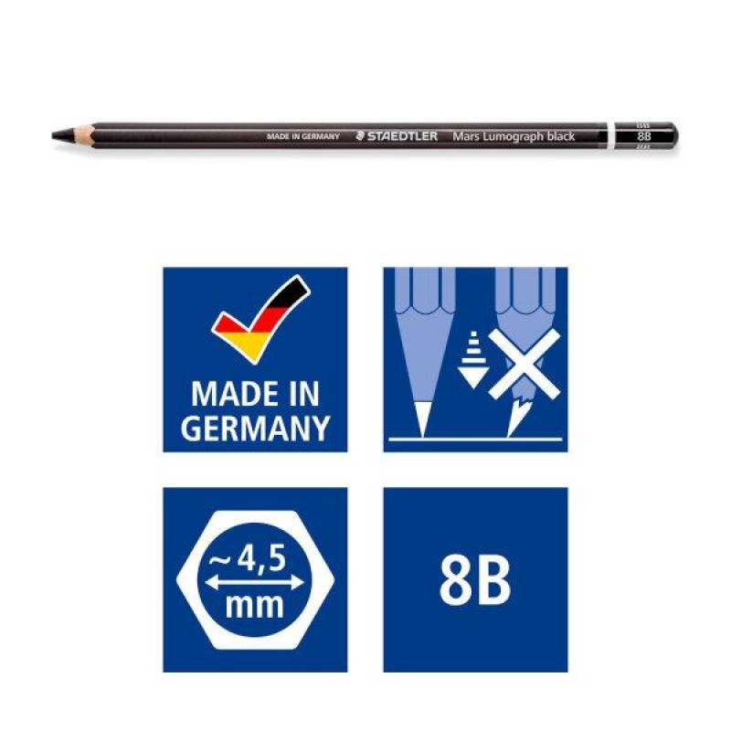 Staedtler Mars Lumograph Black Μολύβι Σχεδίου σε Σκληρότητα 8B