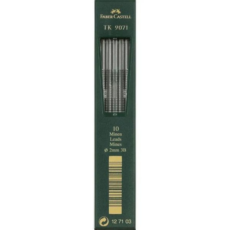 Faber Castell 10 Μύτες για Μηχανικό Μολύβι 2mm 3Β