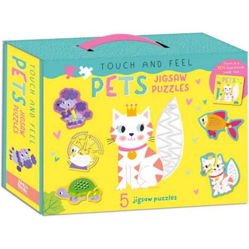 Touch and Feel Puzzle and Board Book Set - Pets