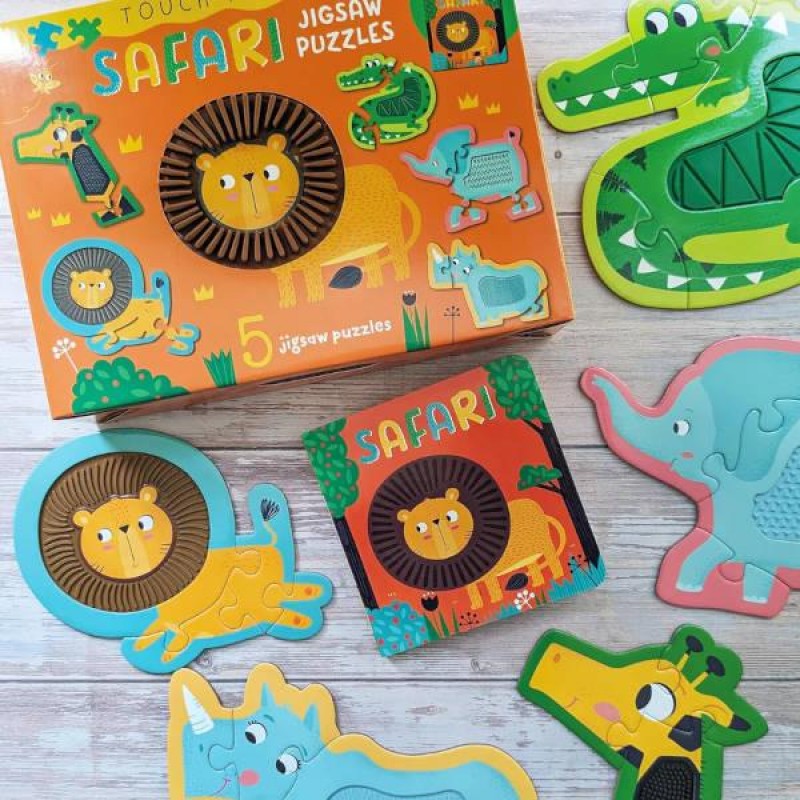 Touch and Feel Puzzle and Board Book Set - Safari