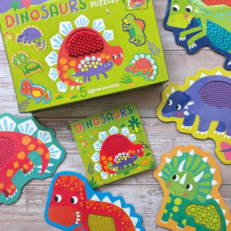 Touch and Feel Puzzle and Board Book Set - Dinosaurs