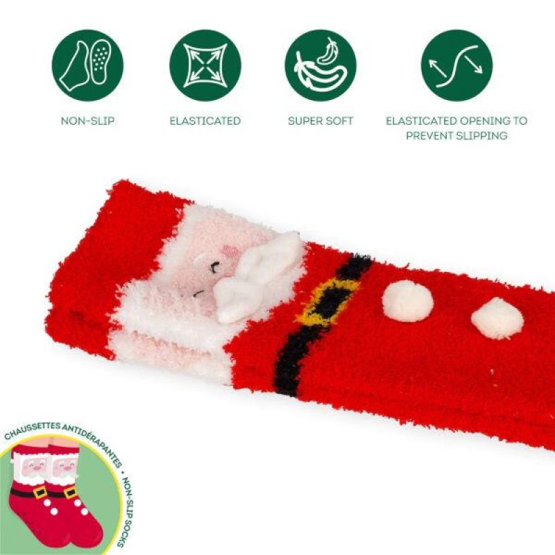 Legami Non-Slip Juvenile Socks  Its a Match! Santa Claus