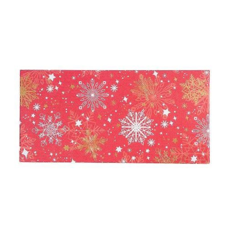 Artebene Christmas Snowflakes Red Flat Gift Box 21.7x10.6x2.2cm