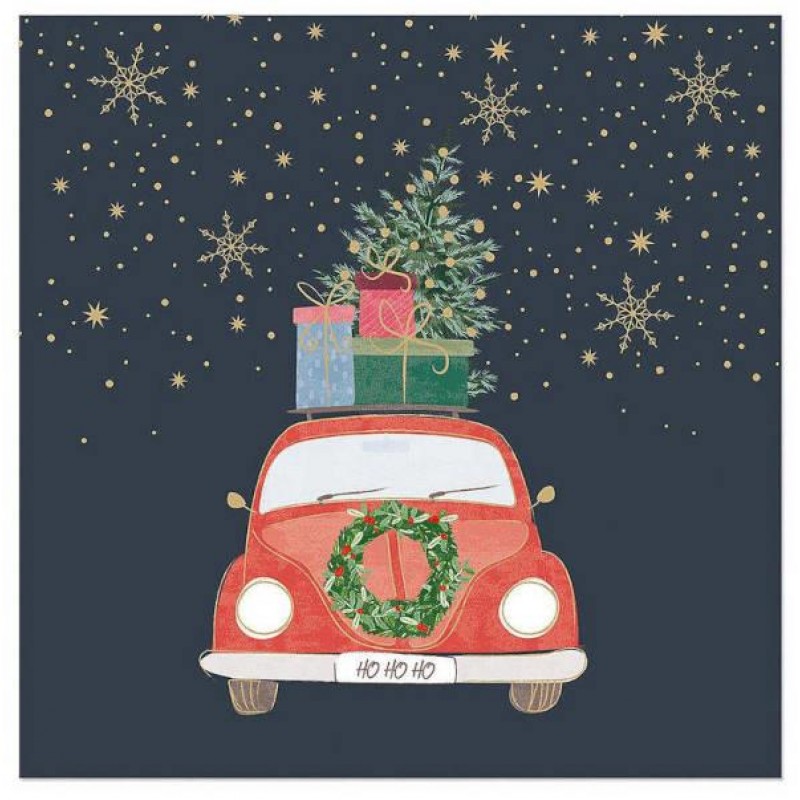 Artebene 20 Χαρτοπετσέτες Φαγητού 33cm Christmas Black Car