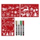 Moxy Christmas Window Decoration Set (4 Markers + 3 Stencils)