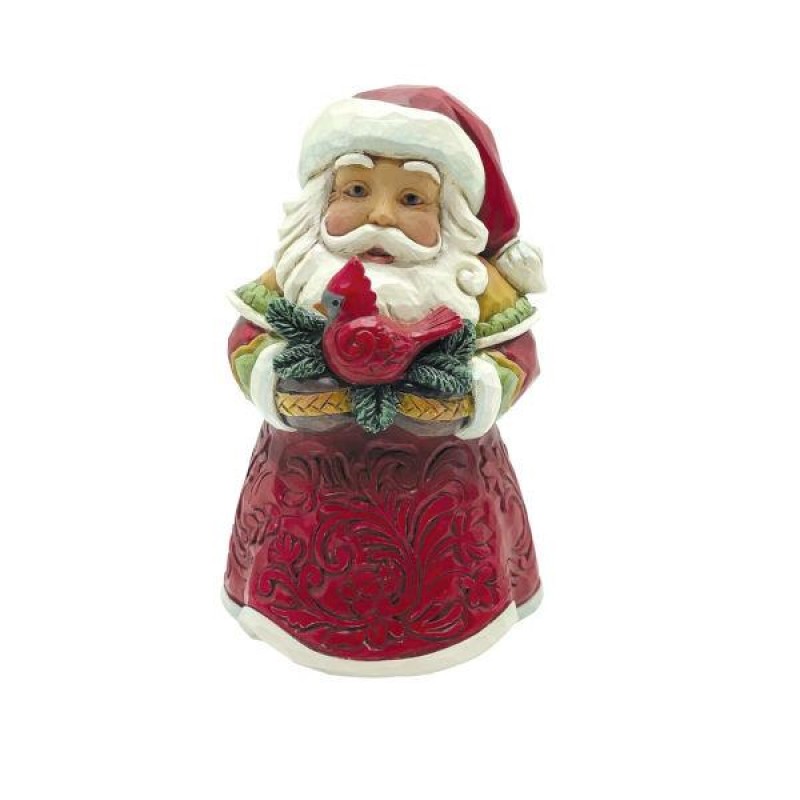 Jim Shore Mini Santa with Cardinal Figurine 9,5cm