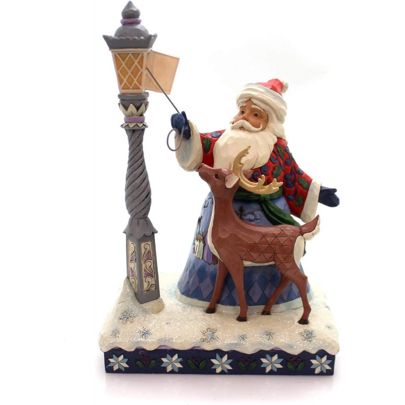 Φιγούρα Jim Shore Santa by Lighted Lamppost