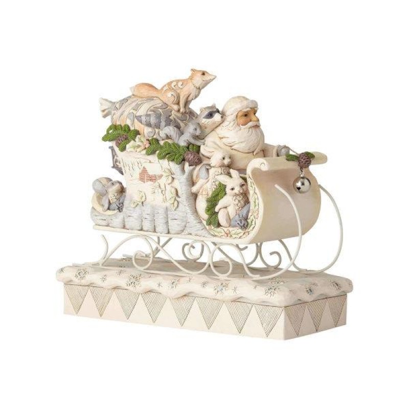 Jim Shore Woodland Santa In Sleigh 22.9cm