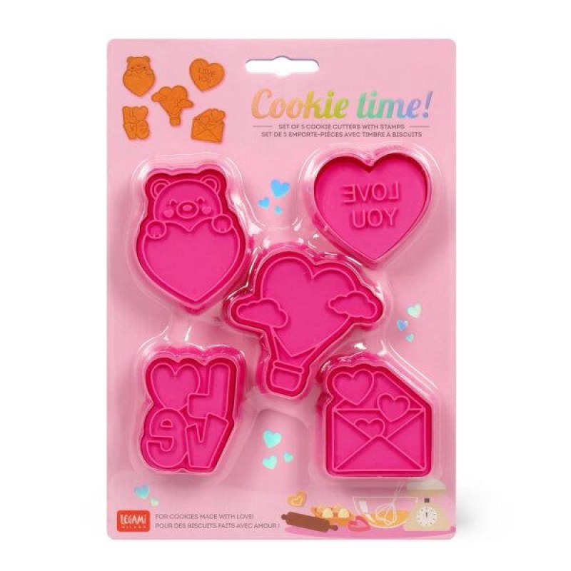 Legami 5 Cookie Cutters with stamps