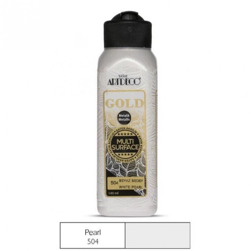 Artdeco Gold 140ml Ακρυλικό Μεταλλικό Multi Surface Pearl 504