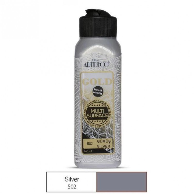 Artdeco Gold 140ml Ακρυλικό Μεταλλικό Multi Surface Silver 502