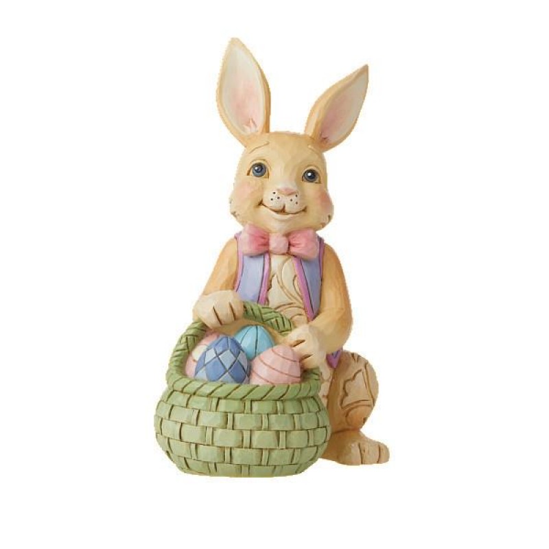 Jim Shore Bunny with Easter Basket Mini Figurine 10 cm