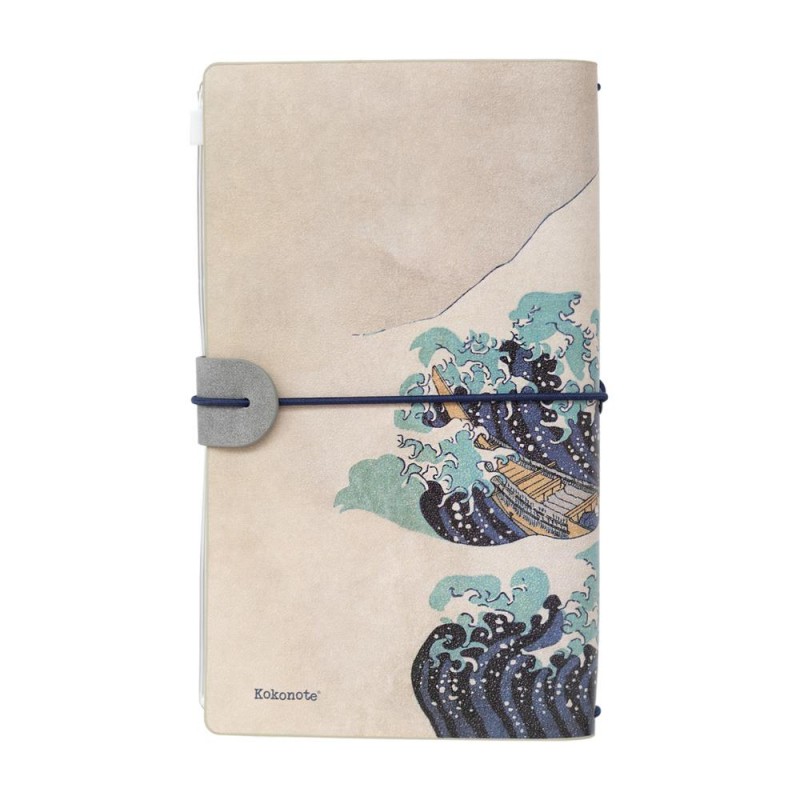 Hokusai Τετράδιο με Δερμάτινη Θήκη 12x20cm Great Wave off Kanagawa