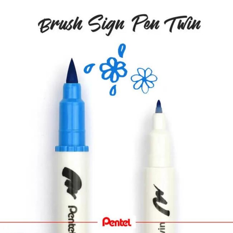 Sign pen twin brush Green