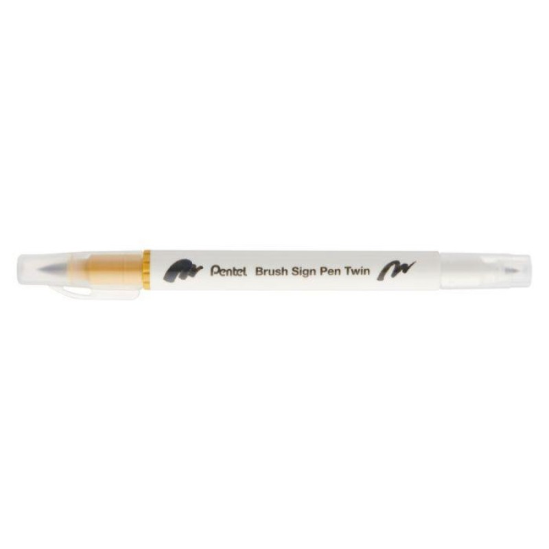 Sign pen twin brush Gold Ochre