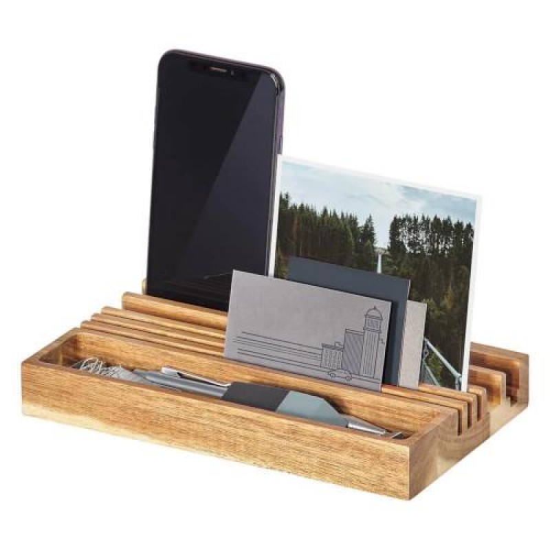 Wooden Desk Organiser and Phone Stand
