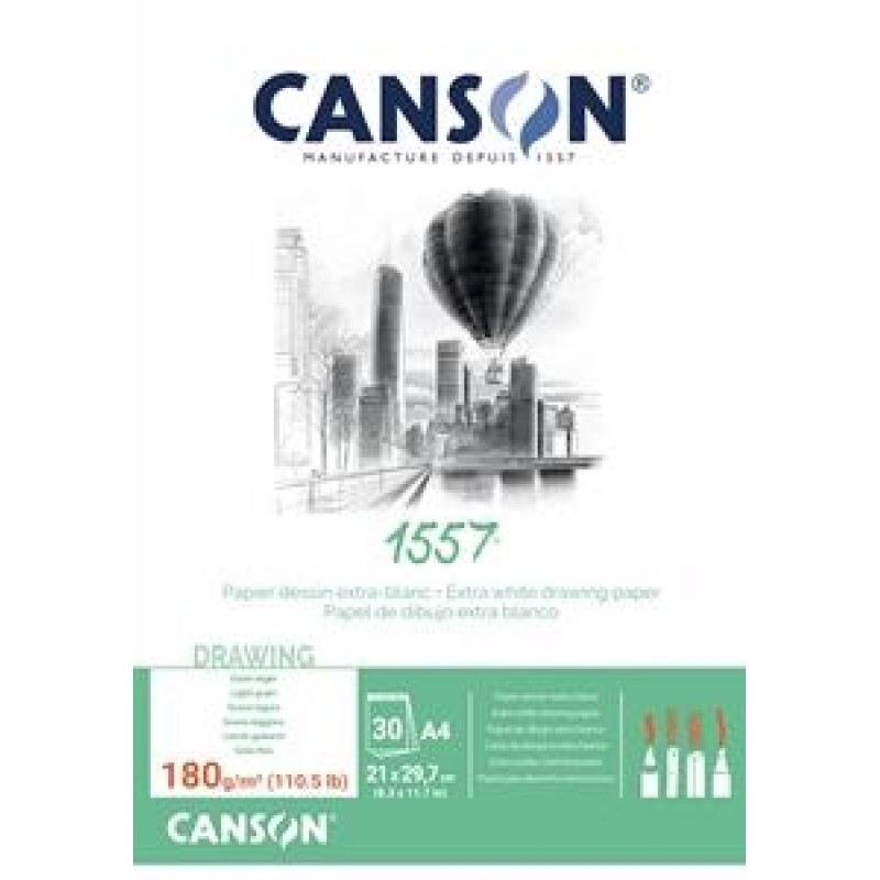 Μπλοκ Σχεδίου Canson 1557 A4 180g 30φ