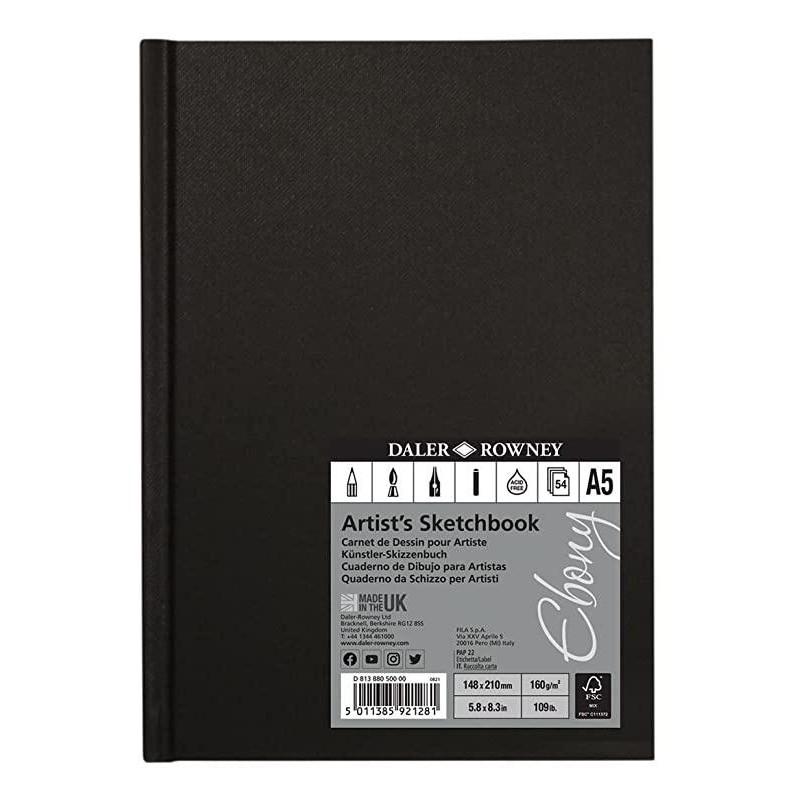 Daler Ebony Sketchbook A5 150g 62p