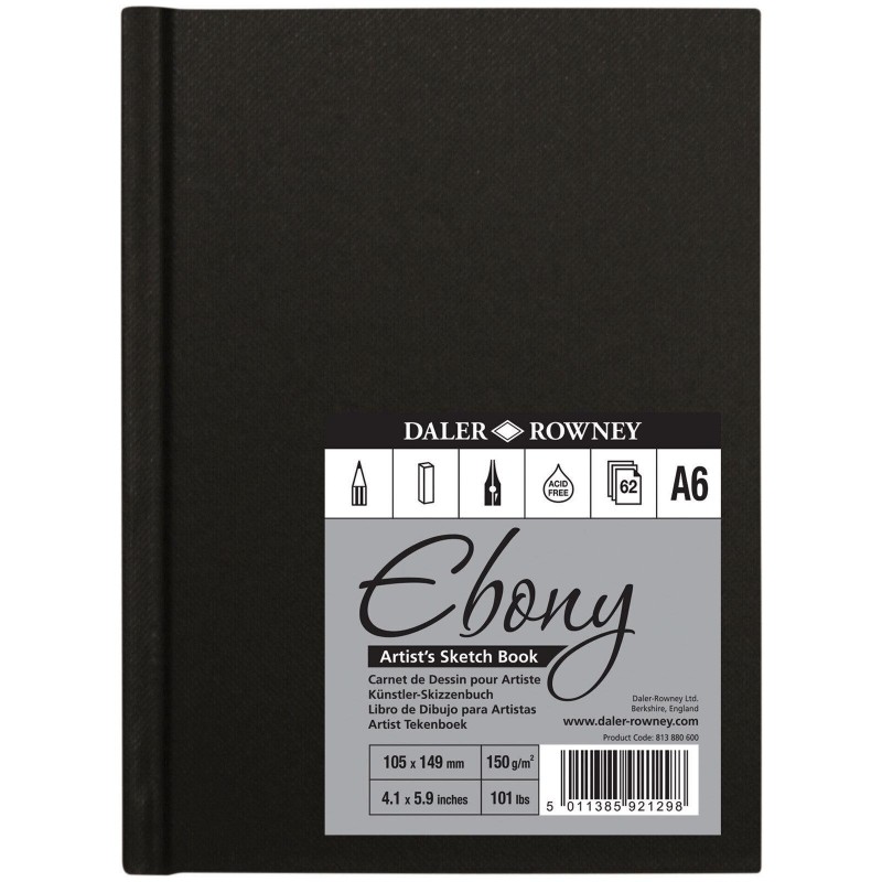 Daler Ebony Sketchbook A6 150g 62p