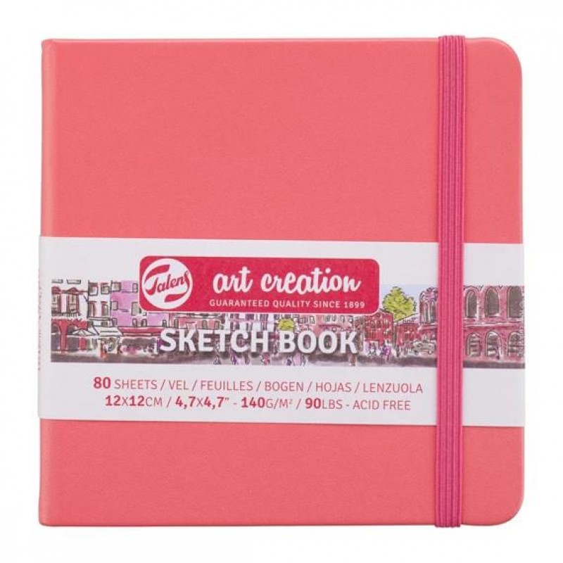 Art Creation Sketch Book 12x12cm 140g 80p Coral Red