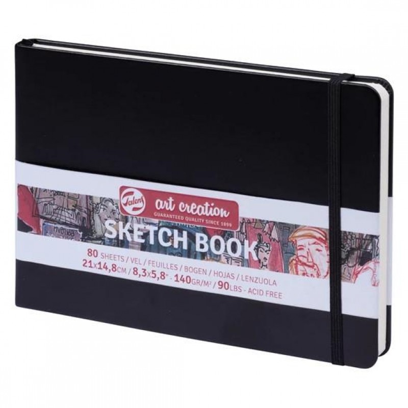 Art Creation Sketch Book A5 (14.8x21cm) Landscape 140gr 80p Black