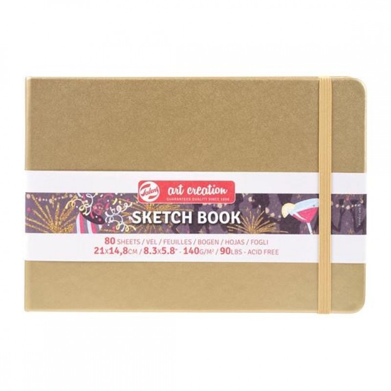 Art Creation Sketch Book A5 (14.8x21cm) Landscape 140gr 80p Gold