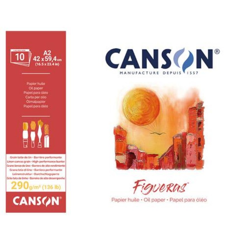 Canson Μπλοκ Figueras Oil/Acrylic 290g A2 - 420 x 594 mm 10φ