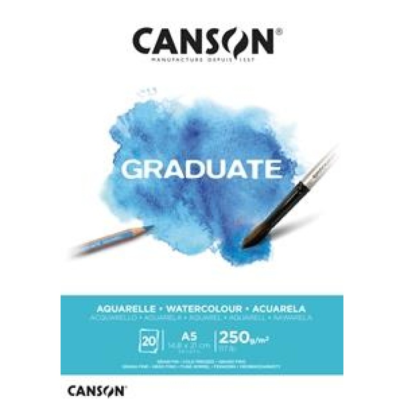 Canson Μπλοκ Ακουαρέλας Graduate A5 250gr 20φ