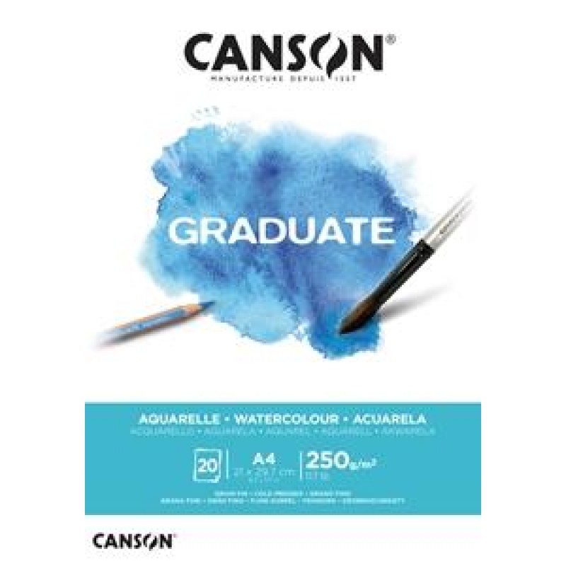 Canson Μπλοκ Ακουαρέλας Graduate A4 250gr 20φ