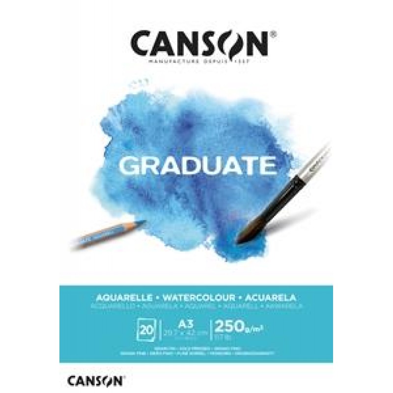 Canson Μπλοκ Ακουαρέλας Graduate A3 250gr 20φ