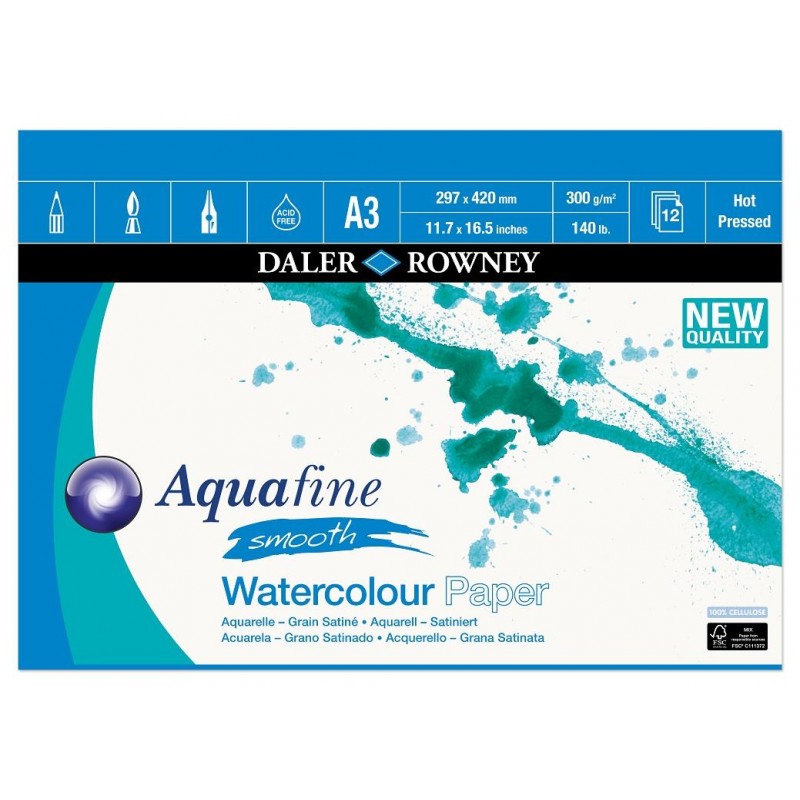 Daler Μπλοκ Ακουαρέλας Aquafine HP 300g A3 12φ