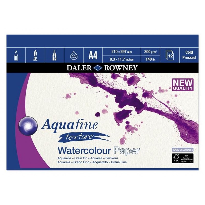 Daler Μπλοκ Ακουαρέλας Aquafine CP 300g A4 12φ