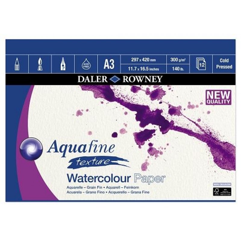 Daler Μπλοκ Ακουαρέλας Aquafine CP 300g A3 12φ