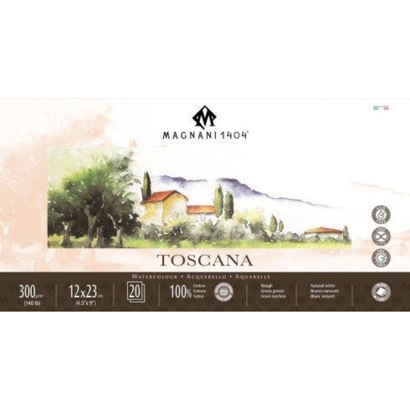 Μπλοκ Ακουαρέλας RG Toscana 12x23cm 300g 20p