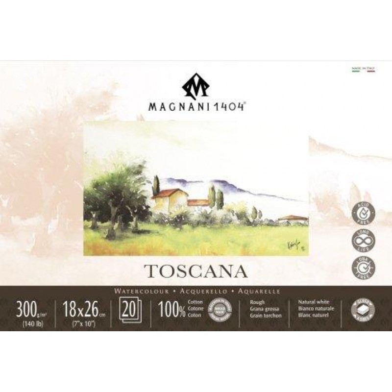 Μπλοκ Ακουαρέλας RG Toscana 18x26cm 300g 20p