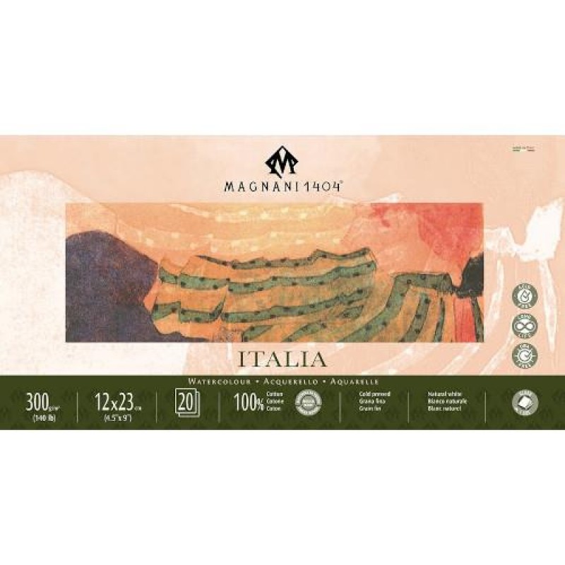 Μπλοκ Ακουαρέλας CP Italia 12x23cm 300g 20φ