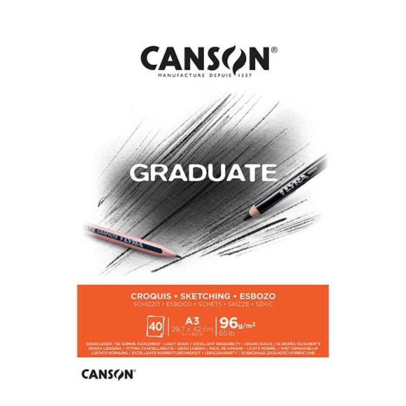 Canson Μπλοκ Σχεδίου Graduate Croquis 96gr A3 40 φύλλα